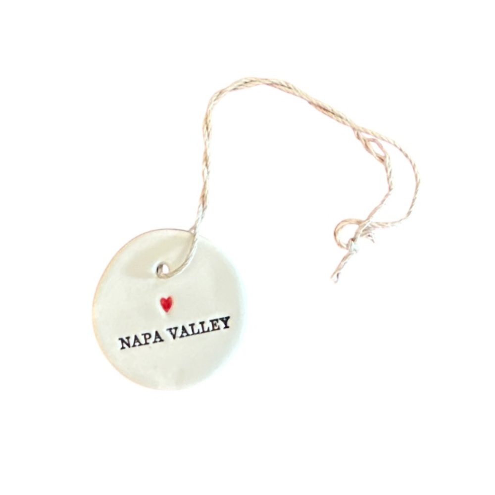 Napa Valley Ceramic Wine Charm Bottle Tag